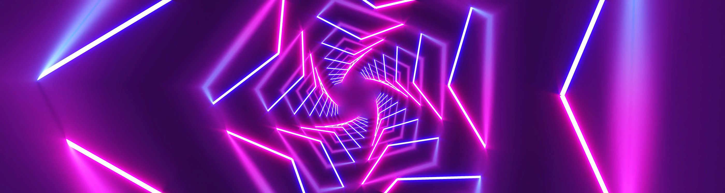 3D Rendering Neon Lights Background